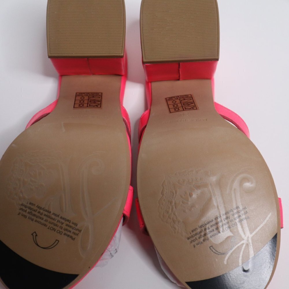 NEW  Free People Charlie Neon Pink V-Heel Sandals - Picture 6 of 9